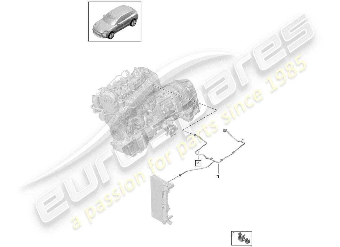 porsche macan (2020) water cooling part diagram