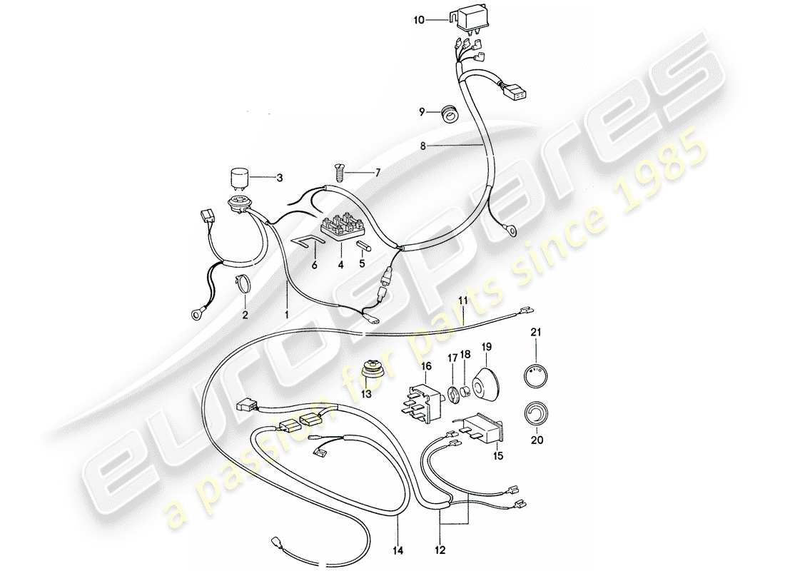 porsche 911 (1977) air conditioner - electrical components part diagram