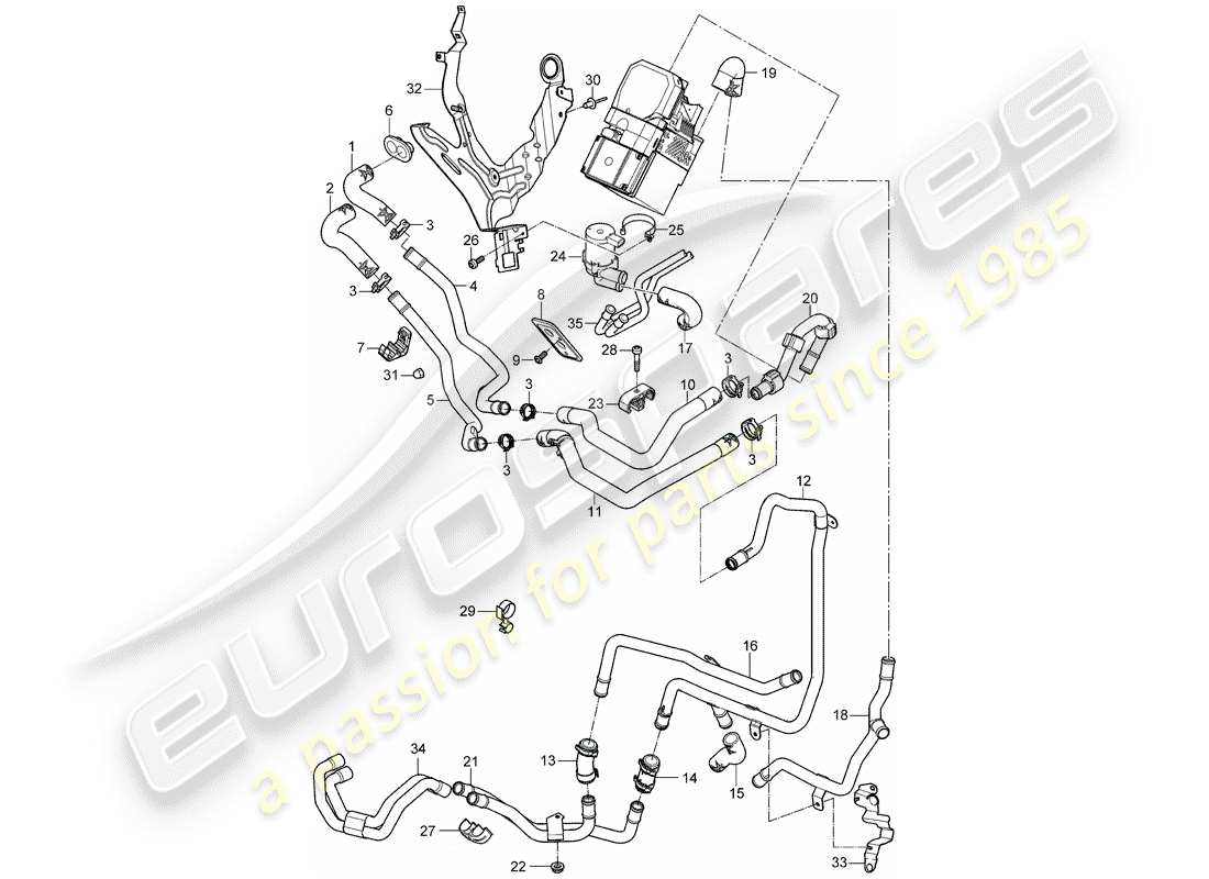 porsche cayenne (2008) heater part diagram