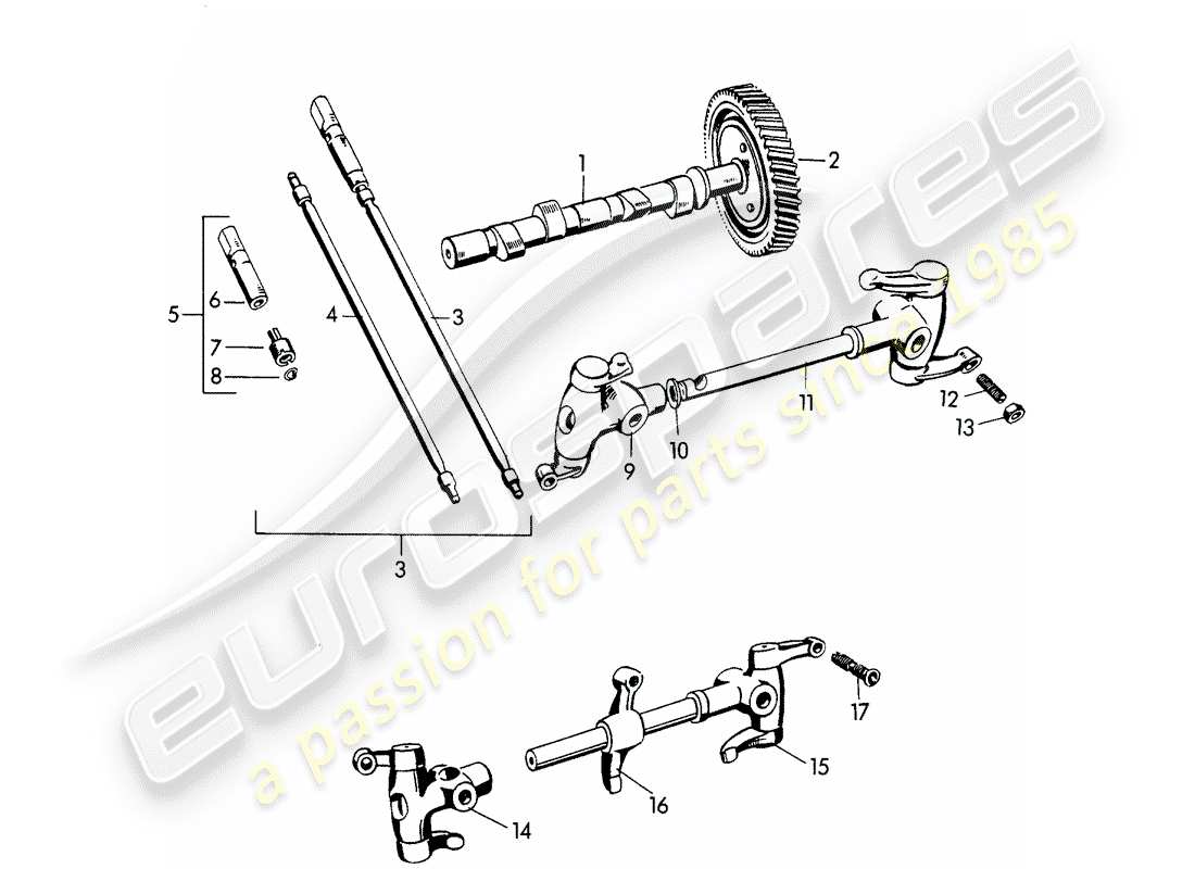 porsche 356/356a (1959) camshaft - m >> 10 199 - m >> 21 780 - m >> 50 099 - m >> 21 999 - m >> 33 899 - m >> 40 999 parts diagram