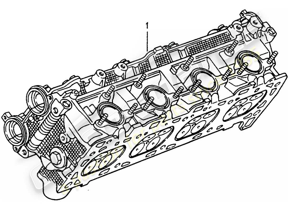 porsche replacement catalogue (1987) cylinder head part diagram