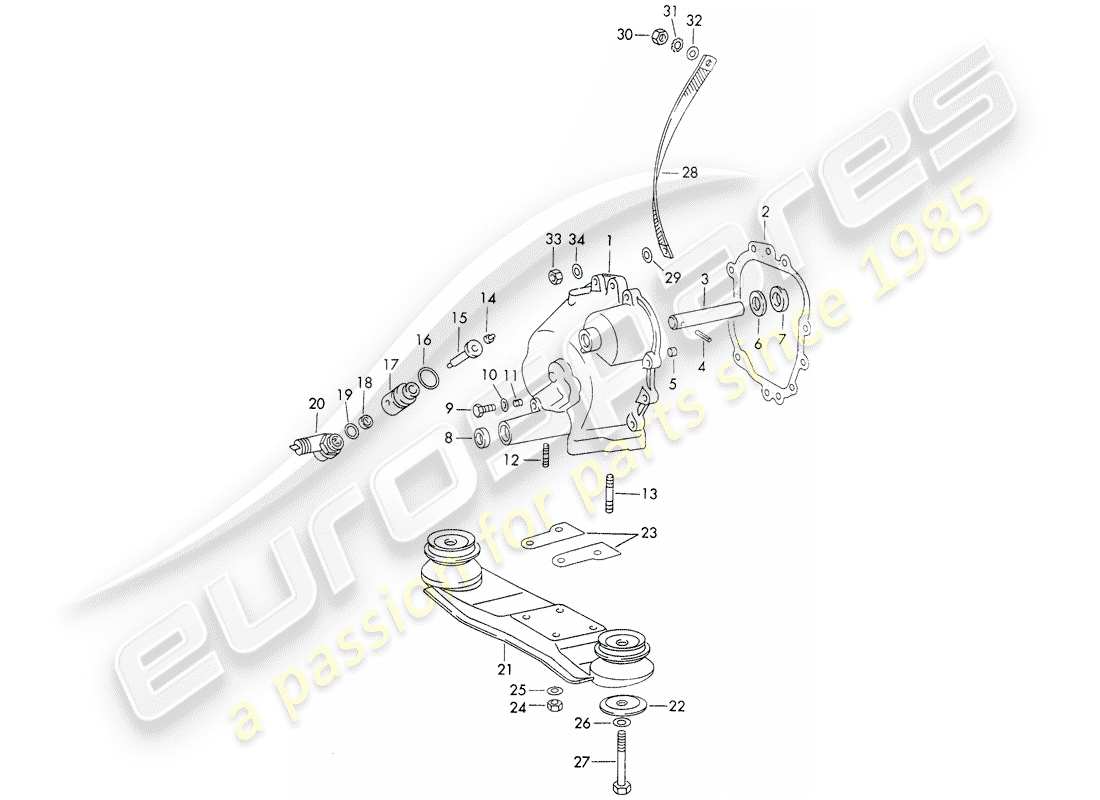 porsche 911 (1973) transmission cover - transmission suspension - die casting - d - mj 1971>> - mj 1971 part diagram