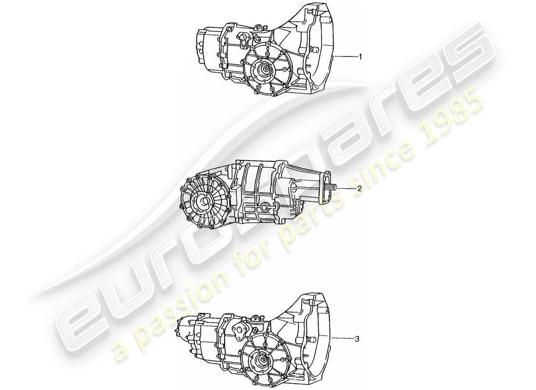 porsche replacement catalogue (1987) manual gearbox part diagram