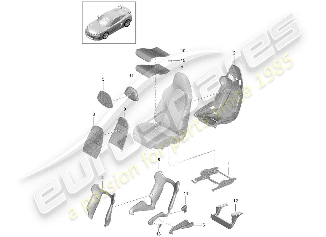 porsche 2016 seat part diagram