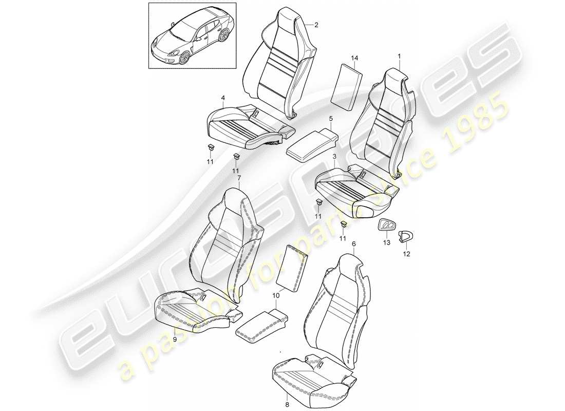 porsche panamera 970 (2016) cover part diagram