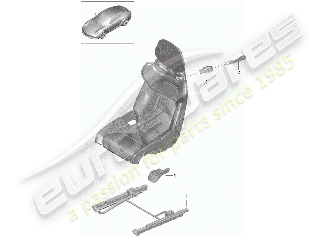 porsche boxster 981 (2013) seat parts diagram