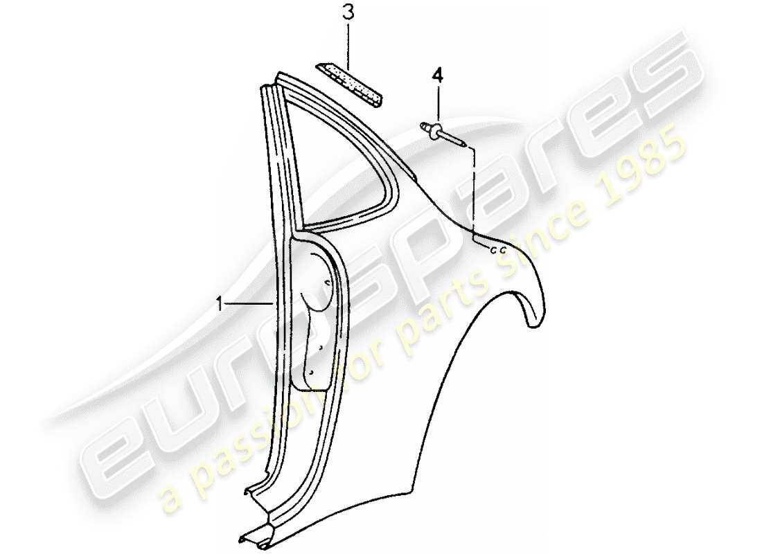 porsche 993 (1995) side panel part diagram