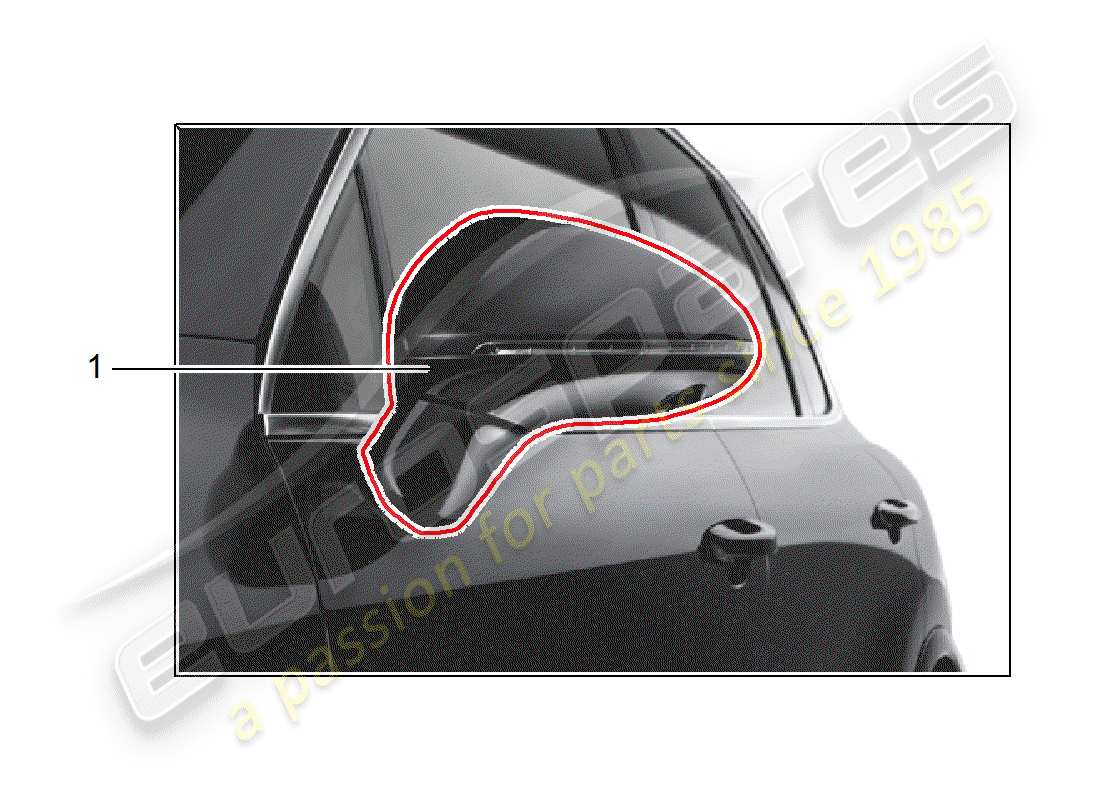porsche tequipment cayenne (2020) rear view mirror part diagram