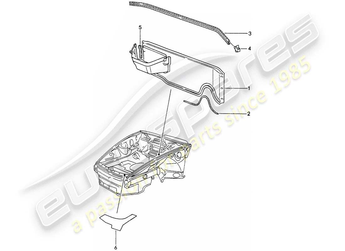 porsche 993 (1995) dash panel - for - front end part diagram