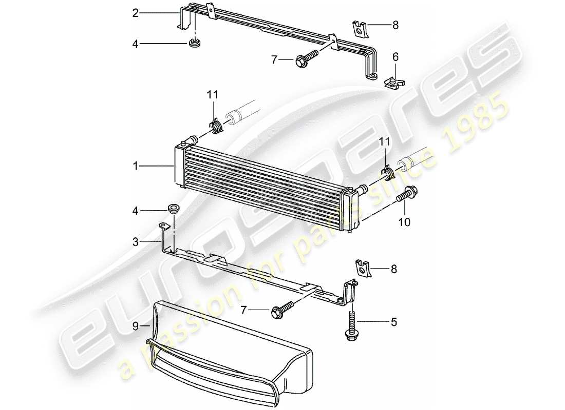 porsche 996 gt3 (2005) radiator parts diagram