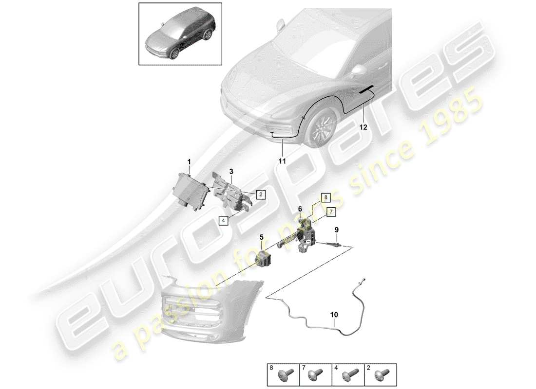 porsche cayenne e3 (2019) single parts part diagram