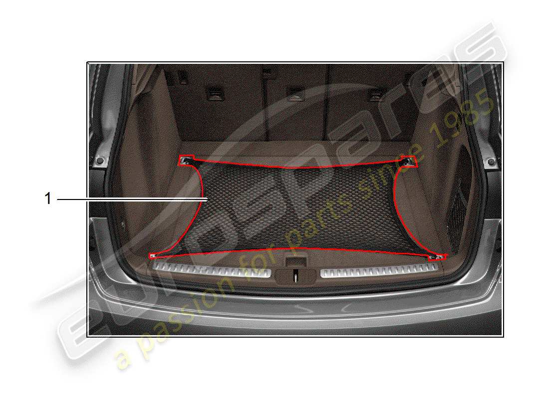 porsche tequipment macan (2016) cargo net part diagram