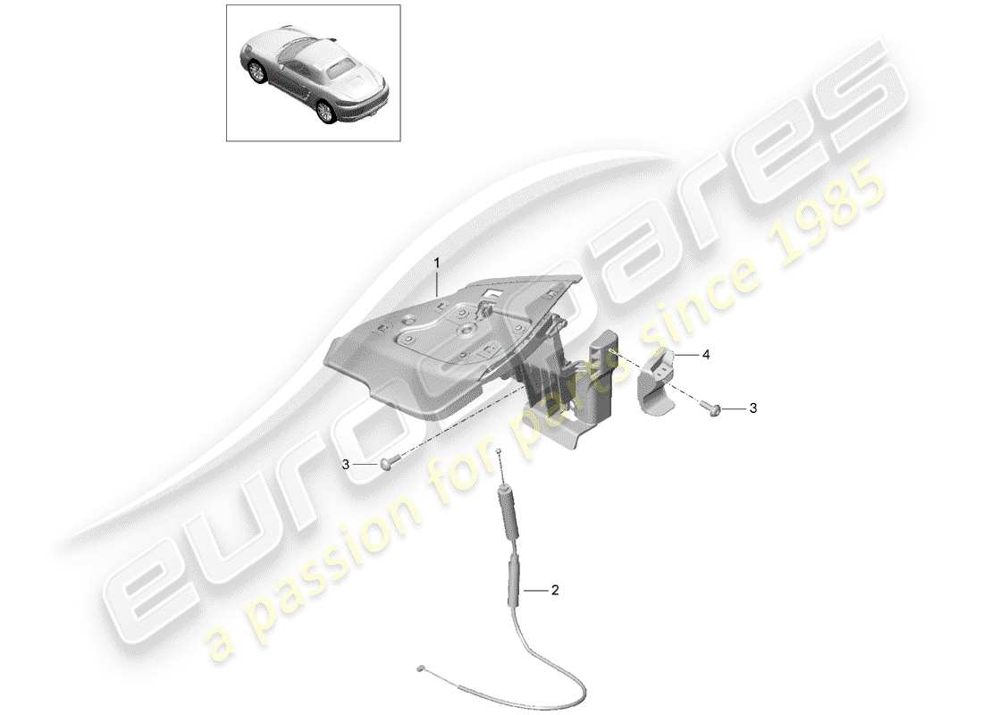 porsche 718 boxster (2019) flap part diagram