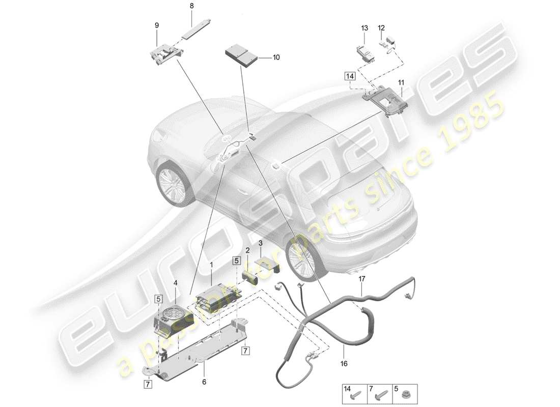 porsche macan (2020) for vehicles with telephone part diagram