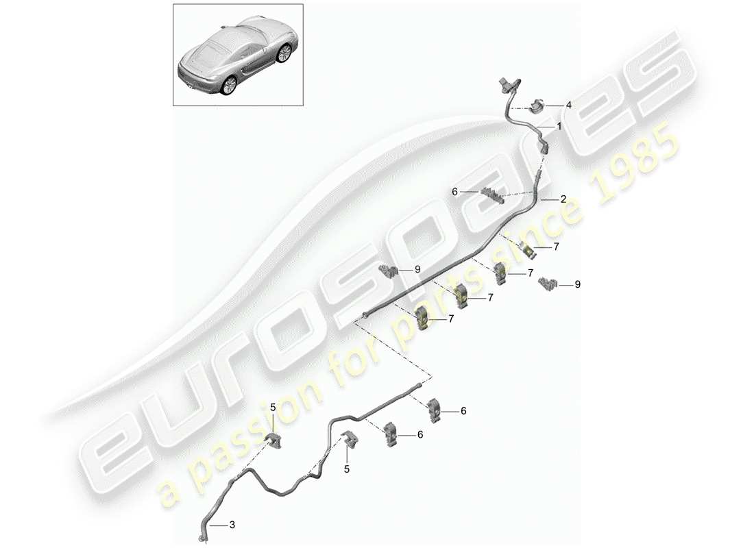 porsche cayman 981 (2014) vacuum line parts diagram