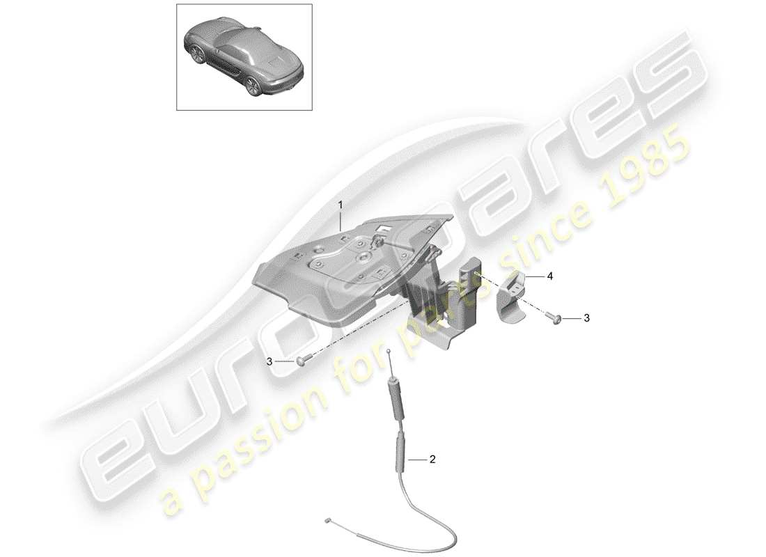 porsche boxster 981 (2012) flap part diagram