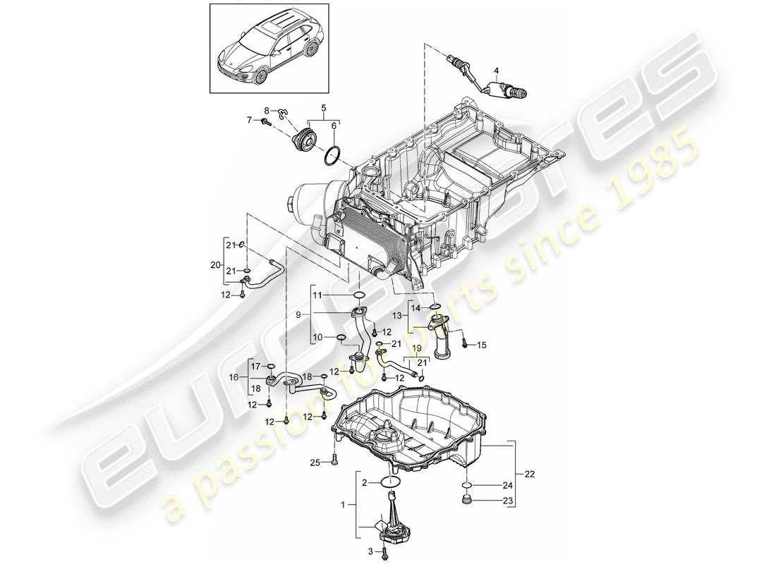 porsche cayenne e2 (2012) suction tube part diagram