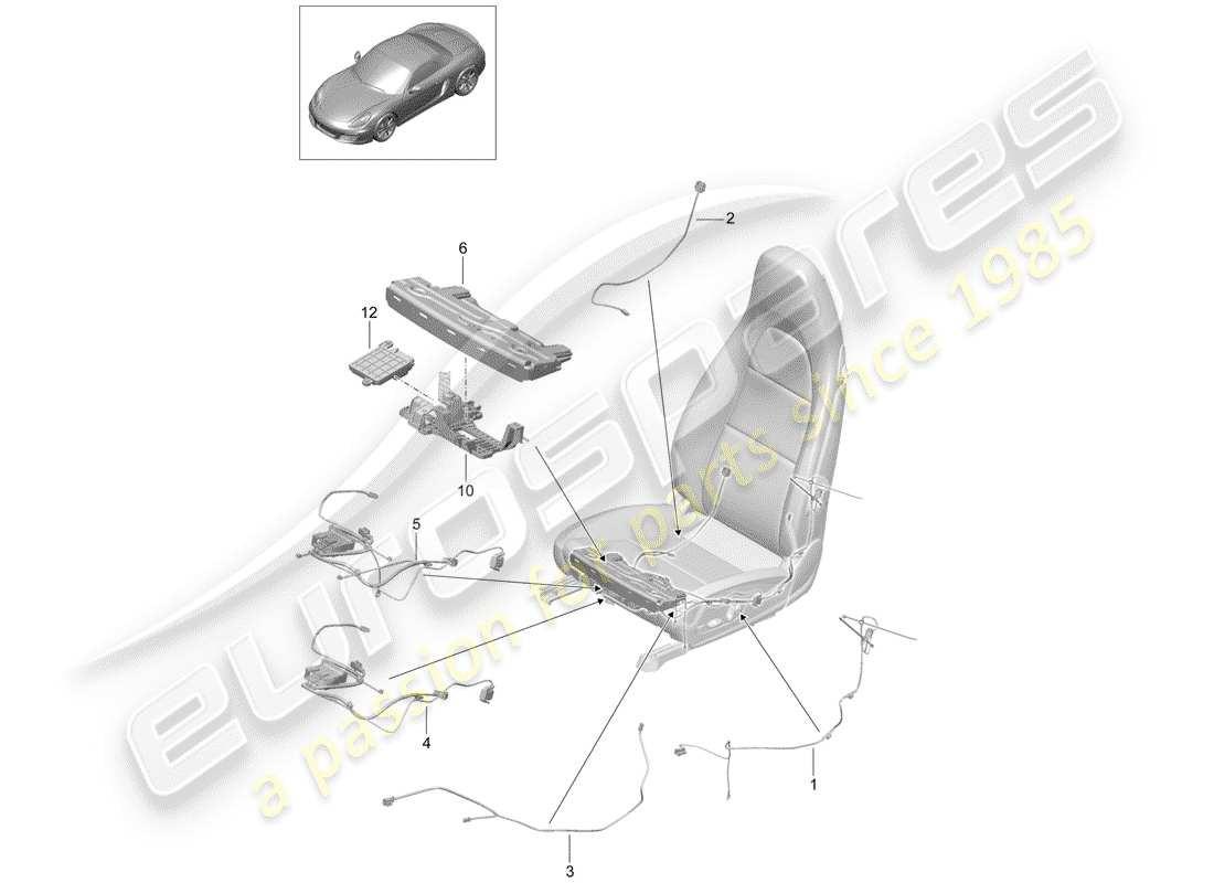 porsche boxster 981 (2012) wiring harnesses parts diagram