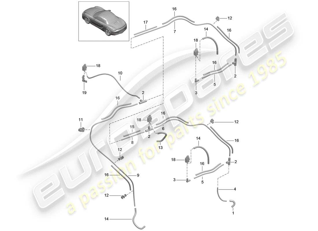 porsche boxster 981 (2012) vacuum system part diagram