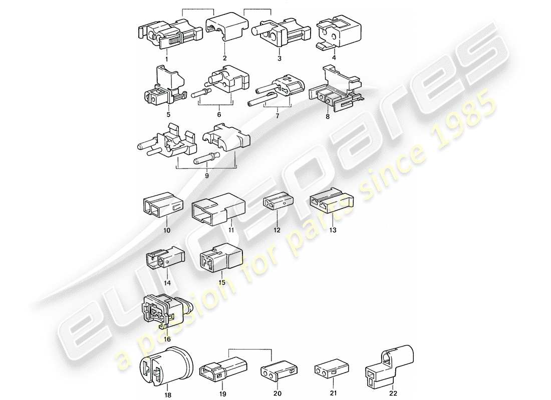 porsche 944 (1989) connector housing part diagram