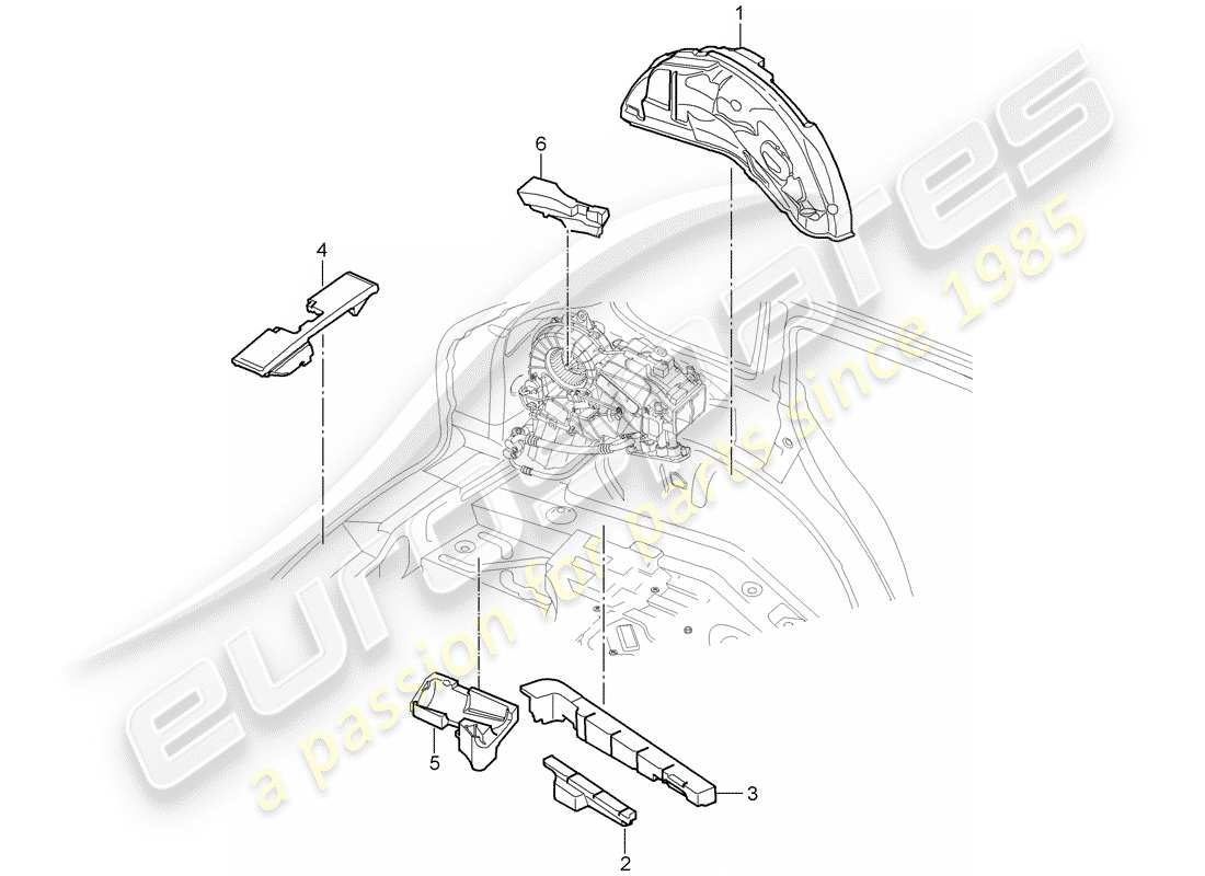 porsche cayenne (2008) sound absorber part diagram