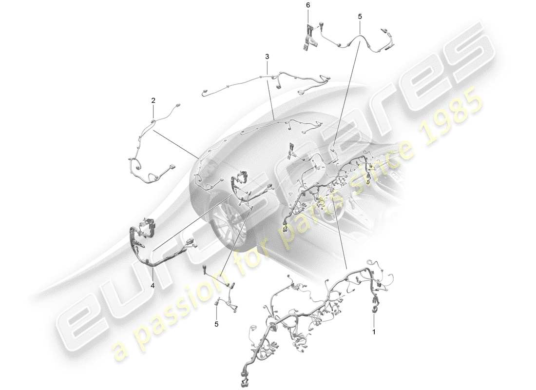 porsche 718 boxster (2019) wiring harnesses part diagram