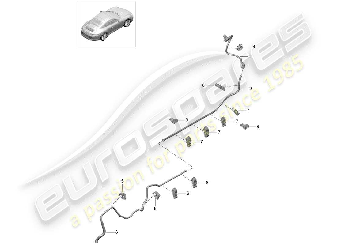 porsche 991 gen. 2 (2019) vacuum line part diagram