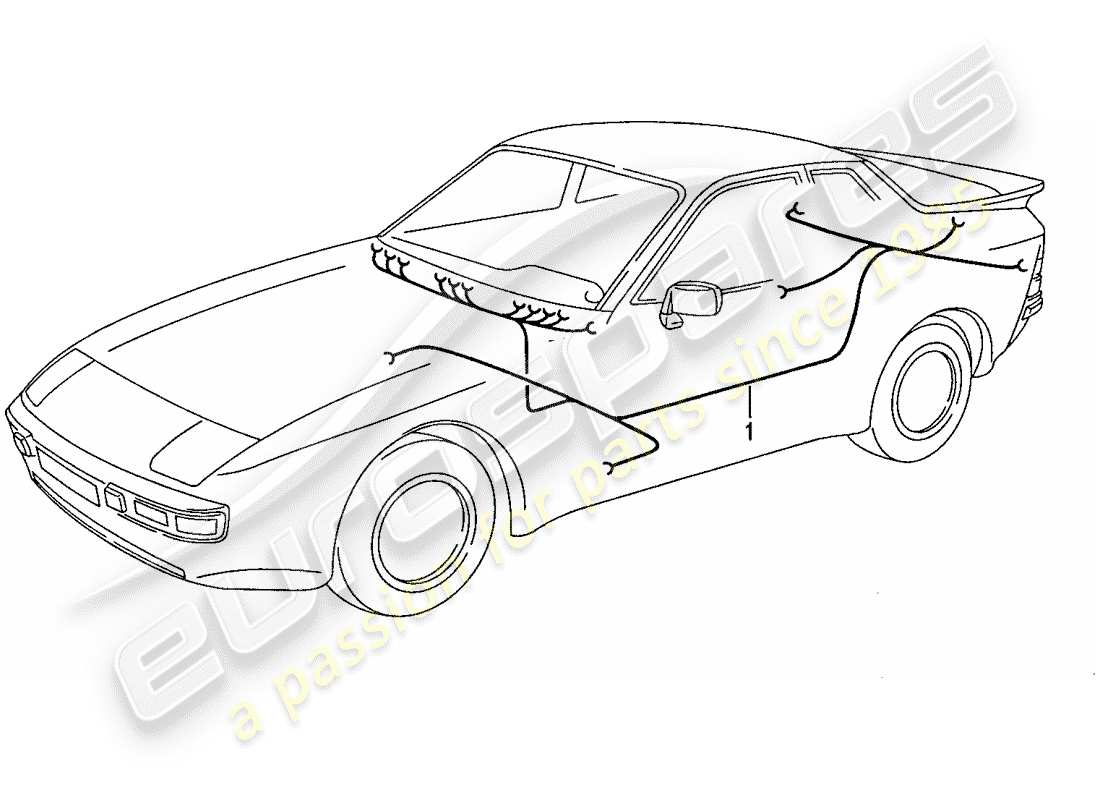 porsche 944 (1989) wiring harnesses - passenger compartment part diagram