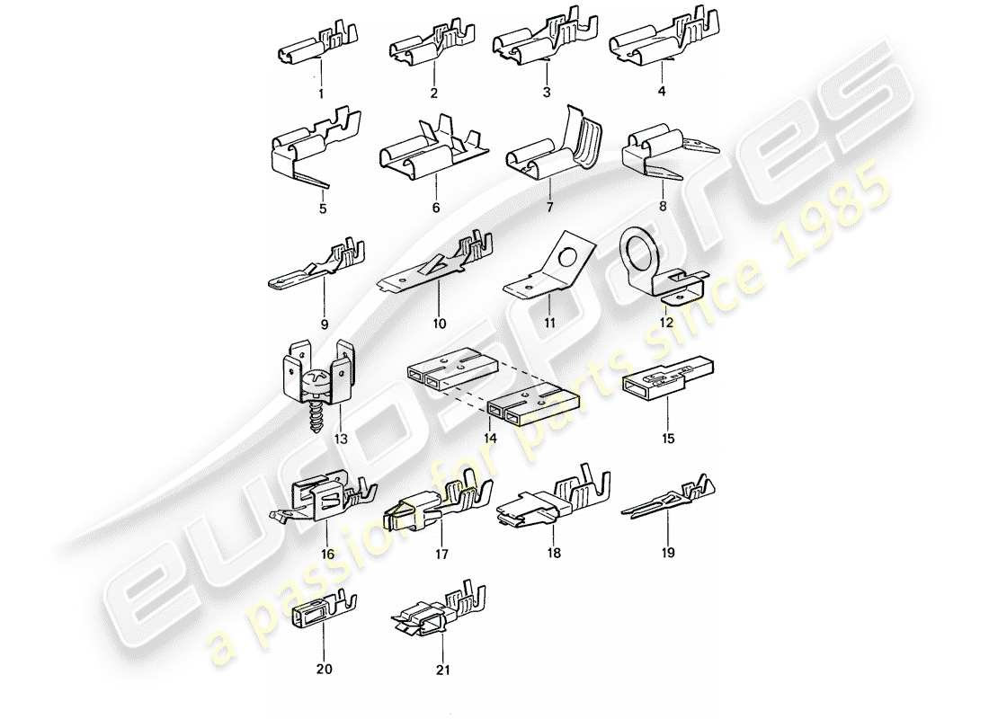 porsche 944 (1989) male blade terminal - push-on connector part diagram