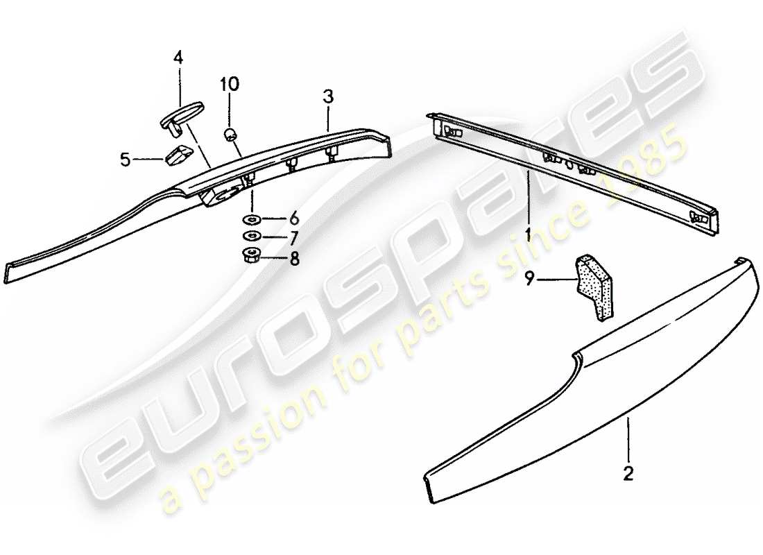 porsche 944 (1989) trims part diagram