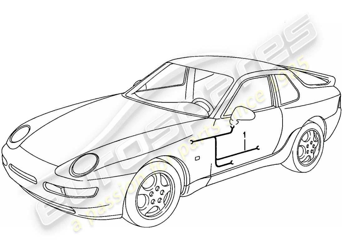 porsche 968 (1994) wiring harnesses - doors part diagram