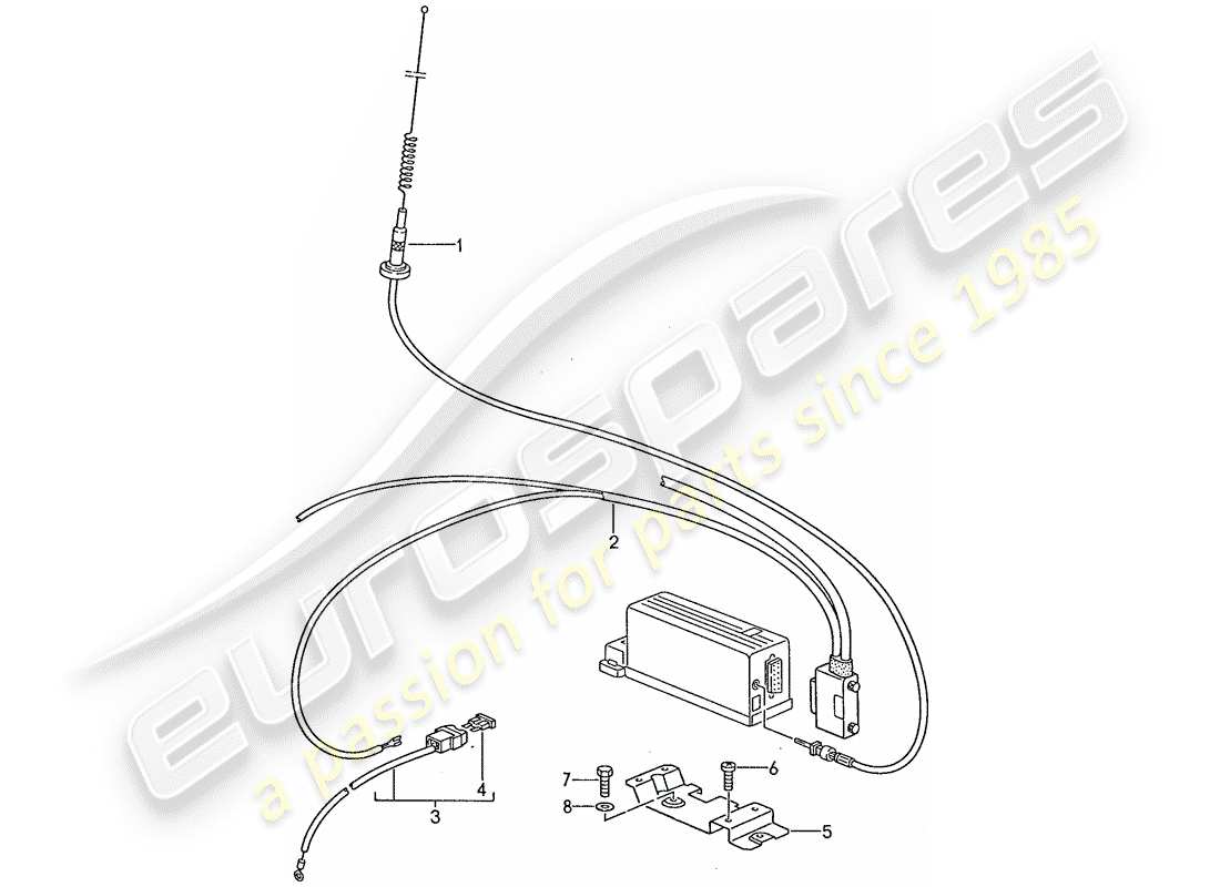 porsche 928 (1990) phone preparation parts diagram