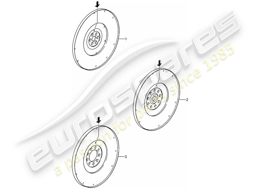 porsche replacement catalogue (1994) flywheel part diagram