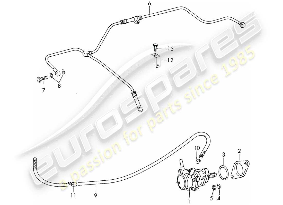 porsche 911/912 (1967) fuel pump part diagram