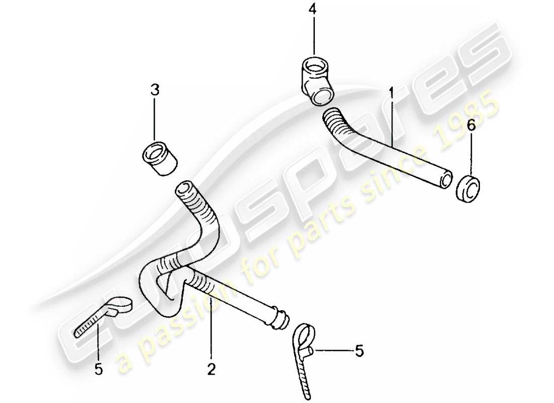 porsche 996 gt3 (2005) water drain pipe - mount - sound absorber - heater - air conditioner part diagram