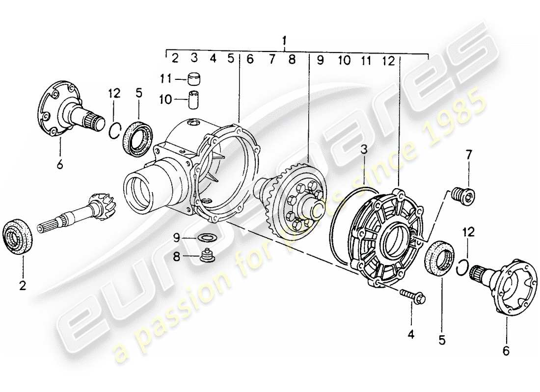 porsche 993 (1995) front axle differential - - - d - mj 1995>> part diagram