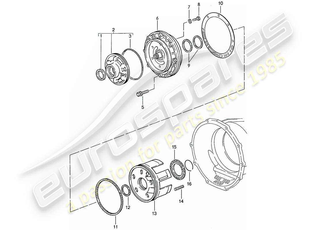 porsche 928 (1989) automatic transmission - primary pump parts diagram