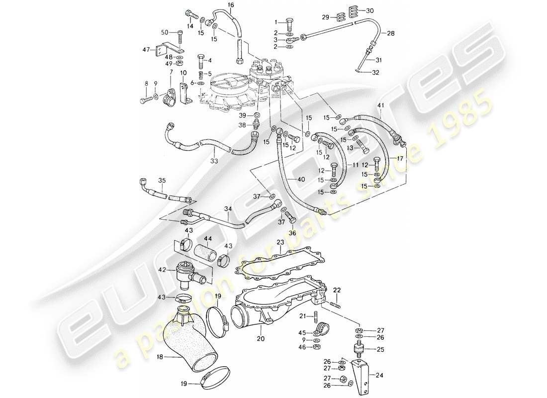 porsche 964 (1990) k-jetronic part diagram