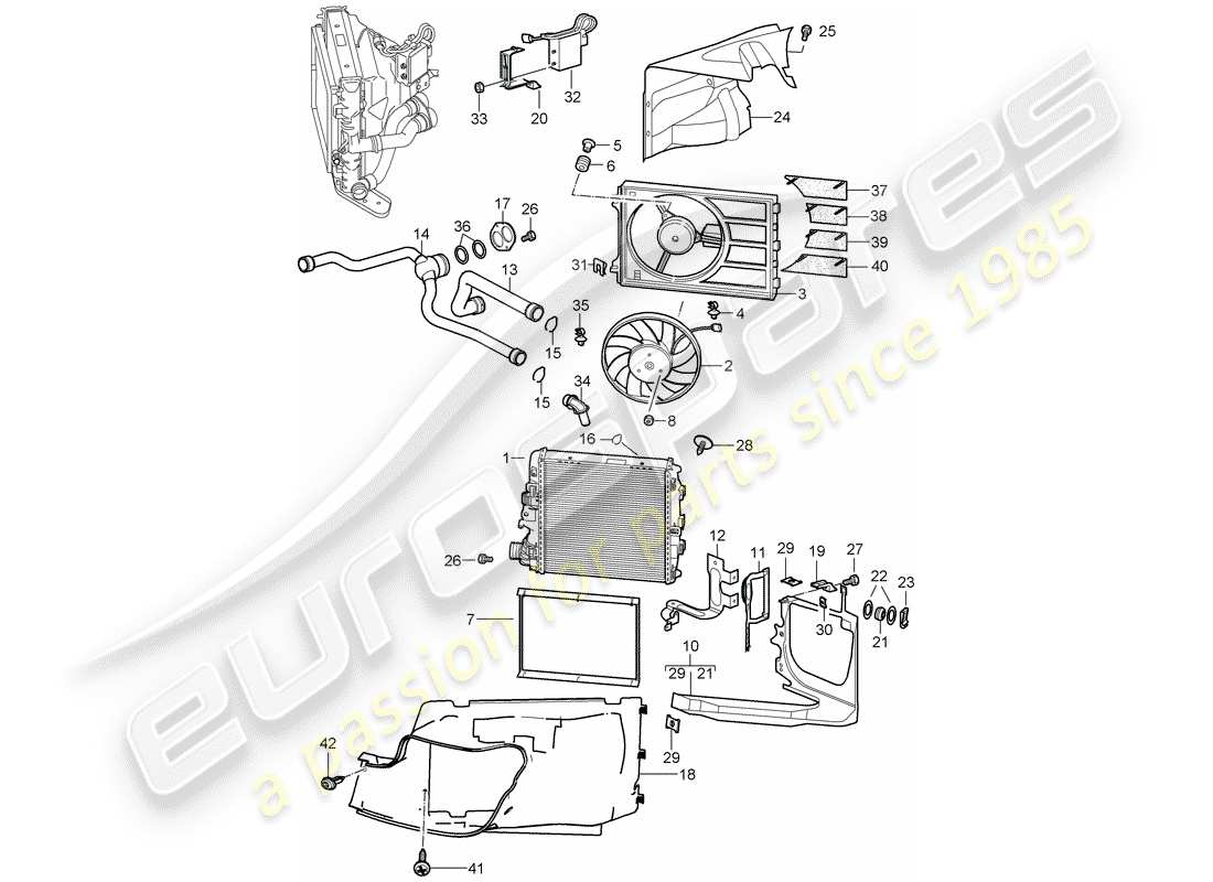 porsche 997 t/gt2 (2007) water cooling 3 part diagram