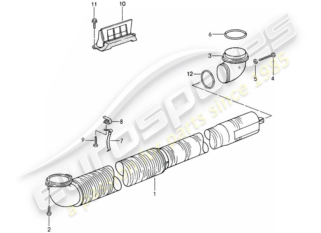 porsche 993 (1996) ventilation - heating system 2 part diagram