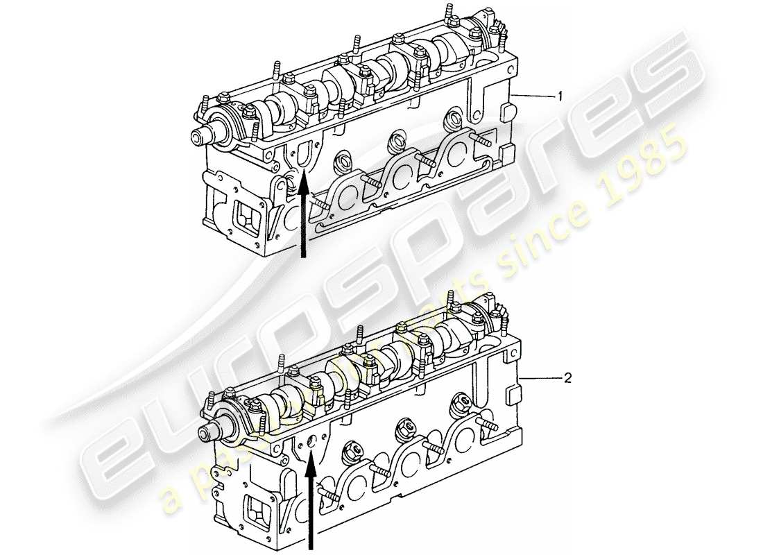 porsche replacement catalogue (1980) cylinder head part diagram