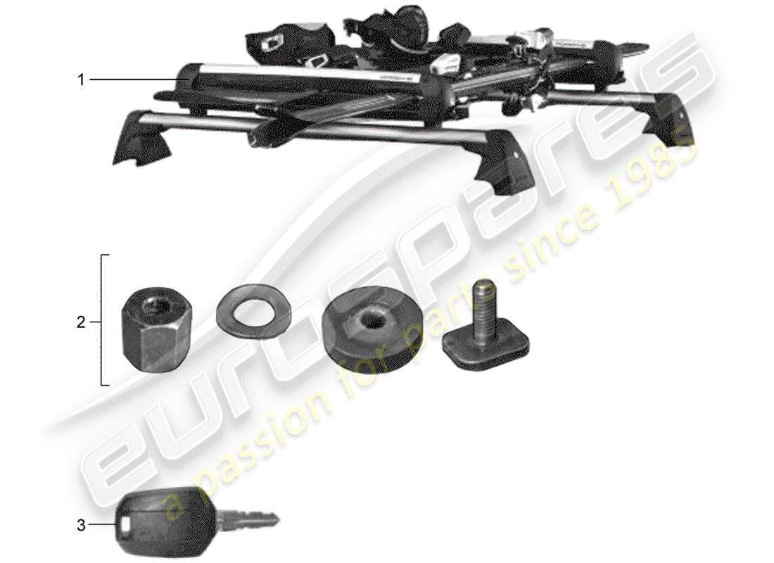 porsche tequipment panamera (2011) ski holder part diagram