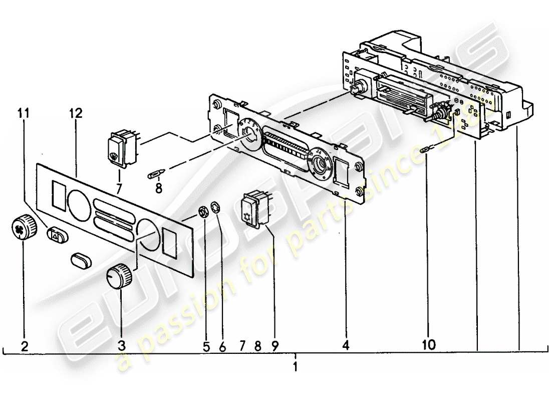 porsche 968 (1994) control switch part diagram