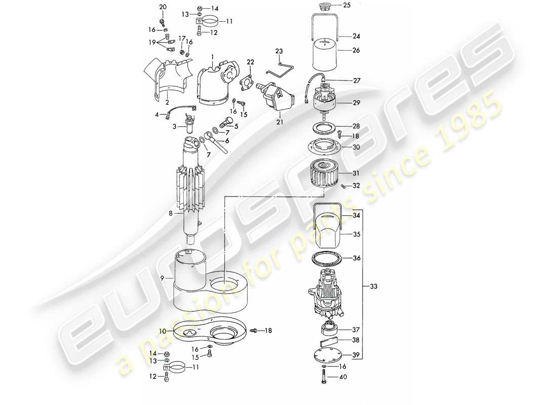 porsche 911/912 (1966) single parts - heater - - webasto - - d >> - mj 1968 parts diagram