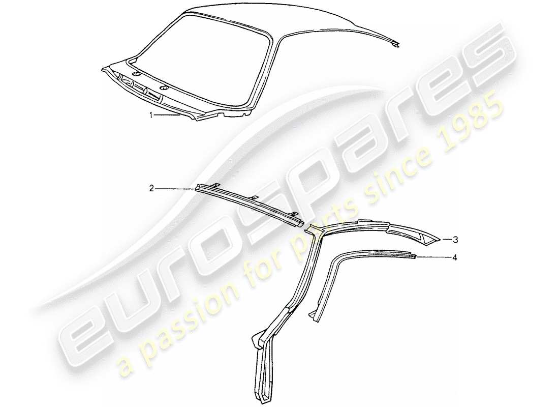 porsche 964 (1992) exterior panelling part diagram