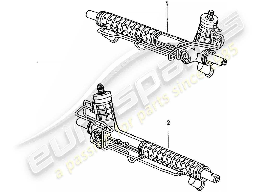 porsche replacement catalogue (1991) steering gear part diagram