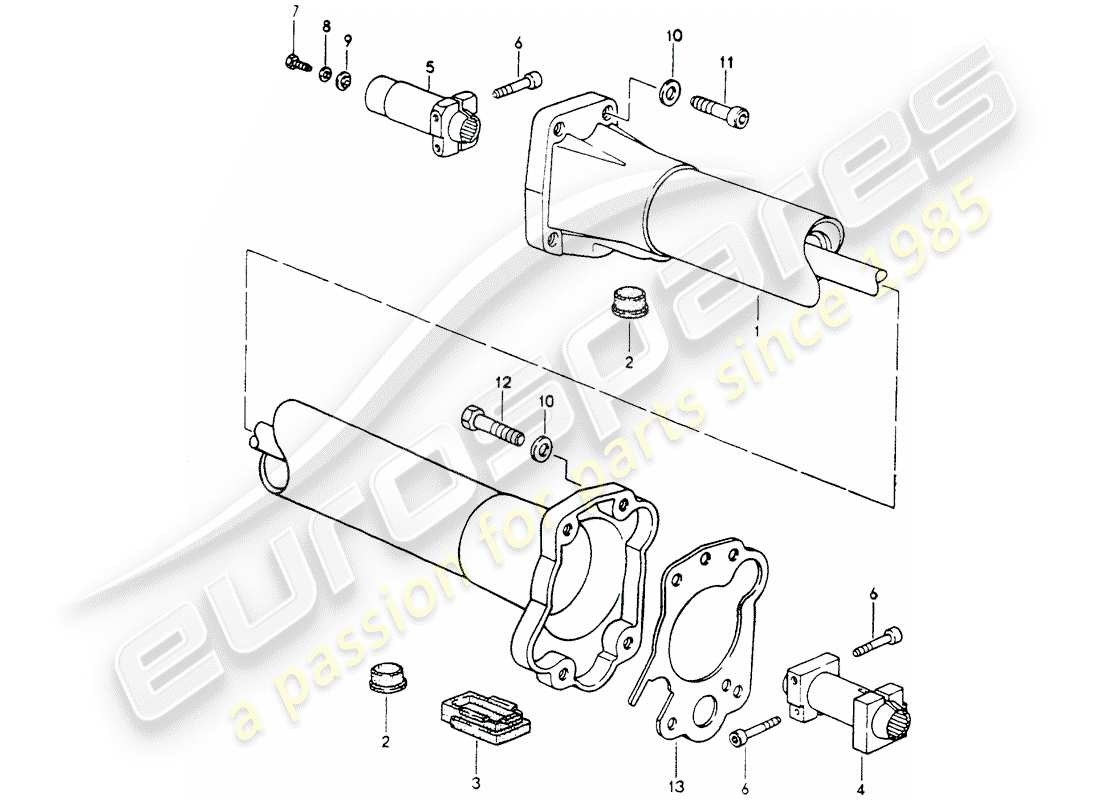 porsche 964 (1992) central tube part diagram