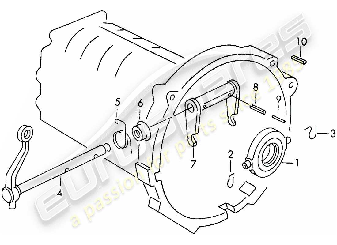 porsche 356/356a (1958) clutch release - g >> 25 000 part diagram