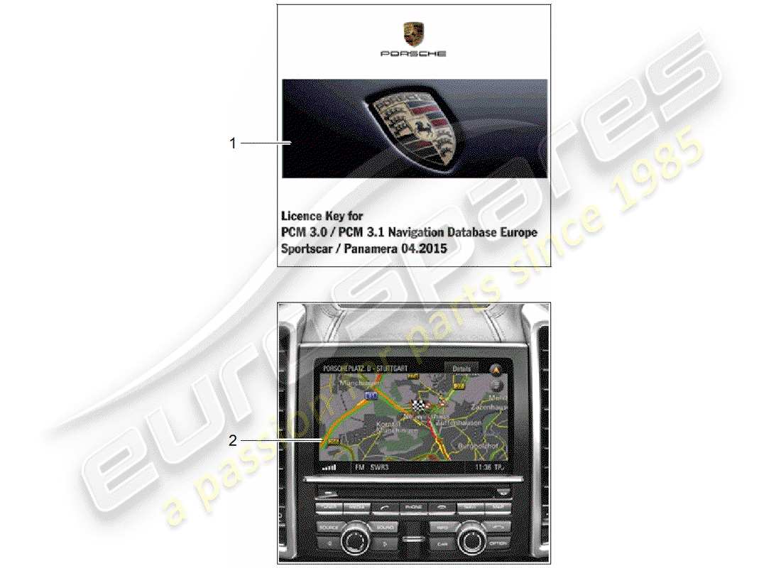 porsche tequipment panamera (2018) software part diagram