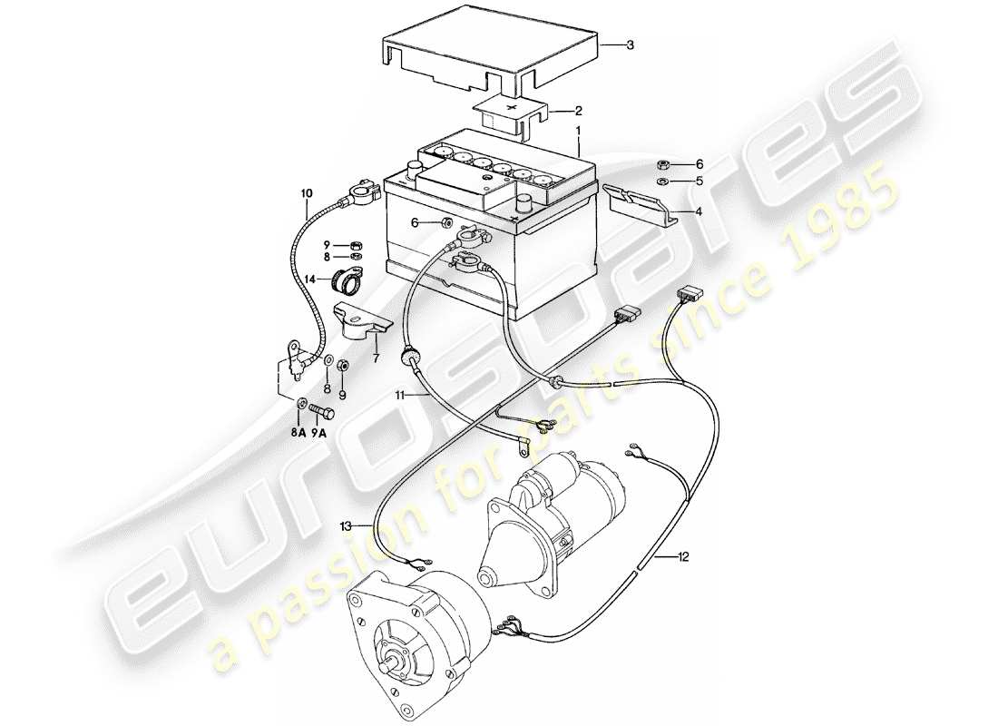 a part diagram from the porsche 924 parts catalogue